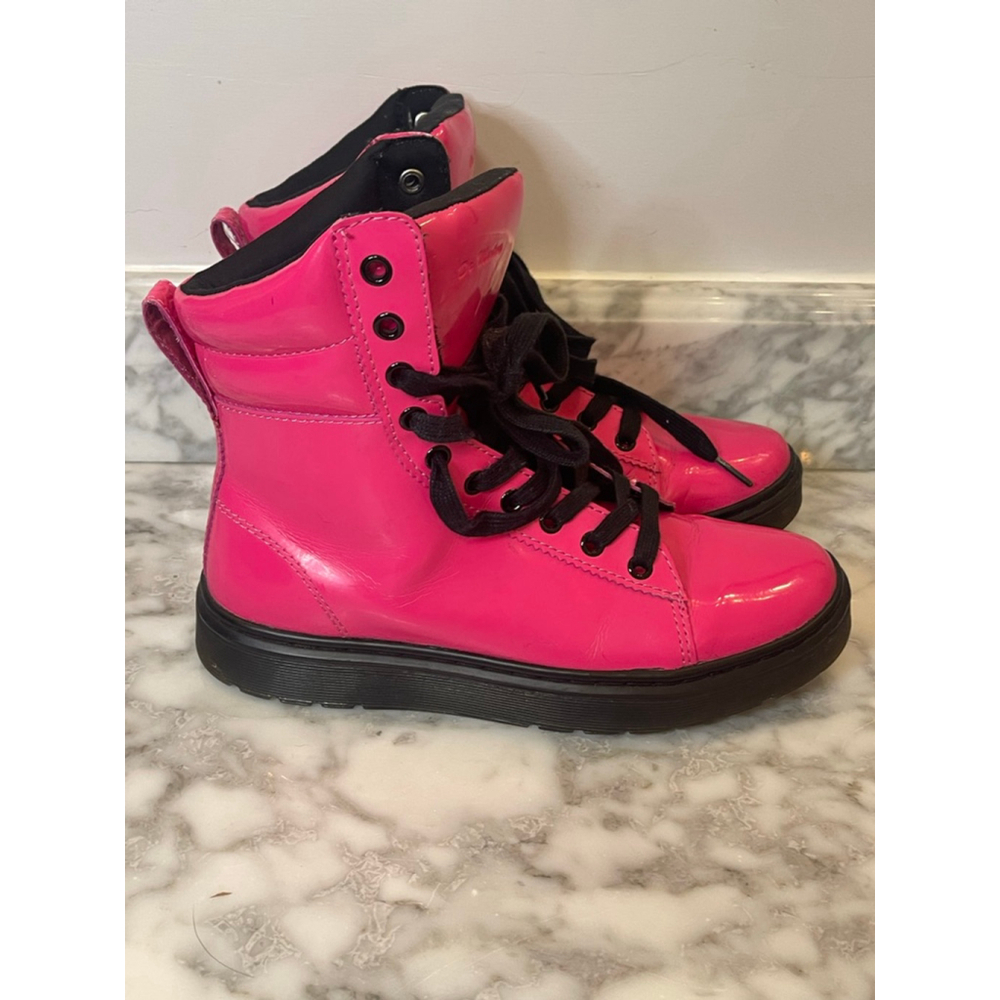 Dr. Martens Pink Patent Leather Boots 8 39 Rare Discontinued Barbiecore Combat